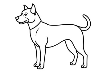 dog silhouette line art vector illustration with a white background