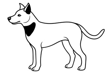Fototapeta premium dog silhouette line art vector illustration with a white background