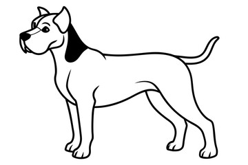 dog silhouette line art vector illustration with a white background