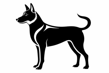 dog silhouette line art vector illustration with a white background