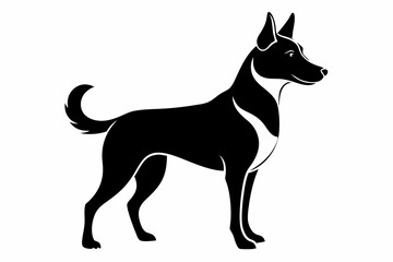dog silhouette line art vector illustration with a white background
