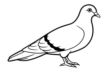 dove silhouette line art vector illustration with a white background