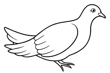 dove silhouette line art vector illustration with a white background