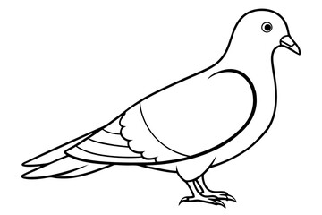 dove silhouette line art vector illustration with a white background