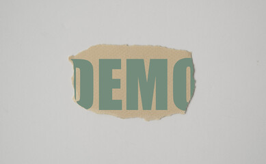 Demo day words written background. Conceptual demo day symbol. Copy space