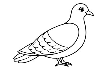dove silhouette line art vector illustration with a white background