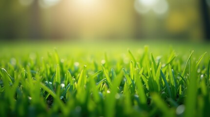 Obraz premium A vibrant view of freshly cut grass in spring