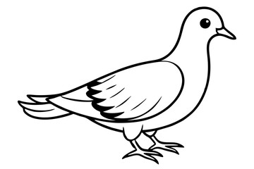 dove silhouette line art vector illustration with a white background