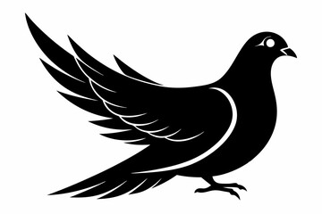 Obraz premium dove silhouette line art vector illustration with a white background