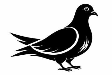 dove silhouette line art vector illustration with a white background