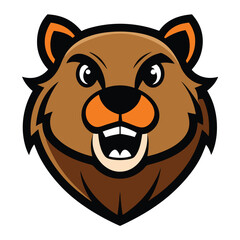 Beaver head vector mascot logo