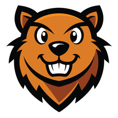 Beaver head vector mascot logo