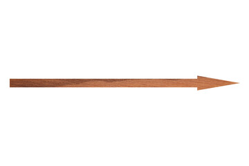 Arrow with wooden texture isolated on white