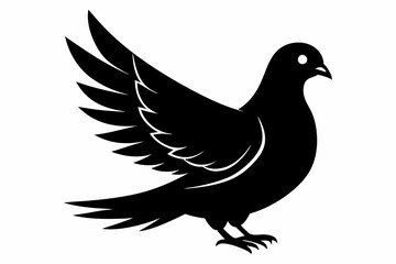 dove silhouette line art vector illustration with a white background