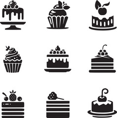 set of cake icons