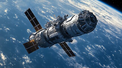 Fototapeta premium Spacecraft reaching moon space impressive rocket propulsion mesmerizing planetary universe images