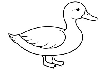 Obraz premium duck silhouette line art vector illustration with a white background