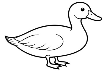 duck silhouette line art vector illustration with a white background