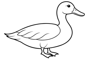 duck silhouette line art vector illustration with a white background