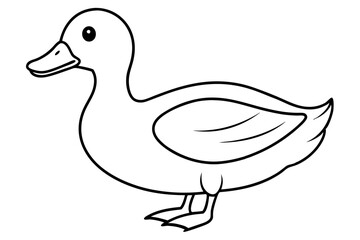 duck silhouette line art vector illustration with a white background