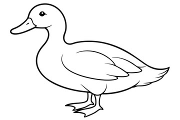 duck silhouette line art vector illustration with a white background