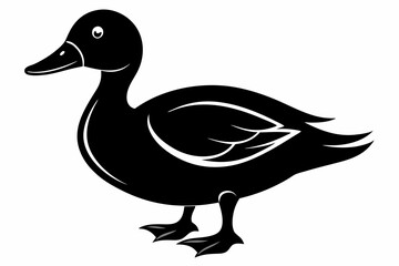 duck silhouette line art vector illustration with a white background