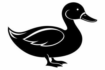 duck silhouette line art vector illustration with a white background