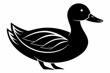 duck silhouette line art vector illustration with a white background