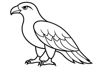eagle silhouette line art vector illustration with a white background
