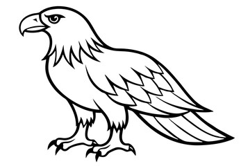 Fototapeta premium eagle silhouette line art vector illustration with a white background