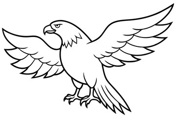 eagle silhouette line art vector illustration with a white background