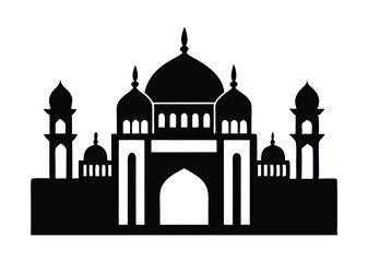 mosque silhouette vector, isolated black silhouette of a mosques collection, black silhouette mosque vector illustration 