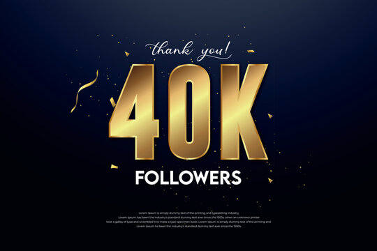 40k followers celebration with beautiful background. design vector.	