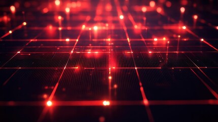 Fototapeta premium Dynamic Abstract Matrix Background with Glowing Red Patterns for Futuristic Tech Concepts