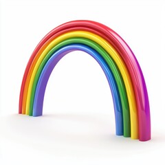 Fototapeta premium rainbow arching across the sky isolated on white