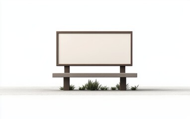 Obraz premium Small advertising board on a sidewalk, perfect for local promotions, isolated on white