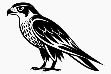 Fototapeta premium falcon silhouette line art vector illustration with a white background