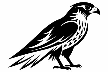 Fototapeta premium falcon silhouette line art vector illustration with a white background