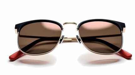 Classic stylish sunglasses with a trendy design and brown lenses. Generative AI