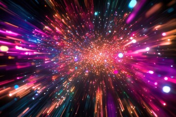 Fototapeta premium Explosive Beauty of Bright Fireworks Illuminating a Dark Night Sky