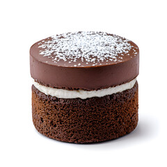 Chocolate Souffle delicious dessert isolated on white background	