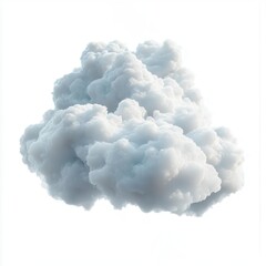 A Cloud Floating on Pure White Background for Minimalist Design Projects