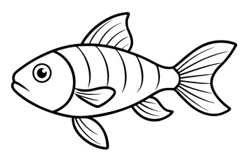 fish silhouette line art vector illustration with a white background