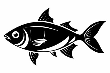 fish silhouette line art vector illustration with a white background