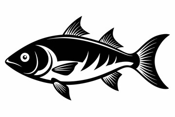 fish silhouette line art vector illustration with a white background