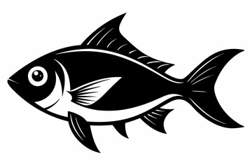 fish silhouette line art vector illustration with a white background