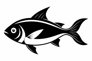 fish silhouette line art vector illustration with a white background