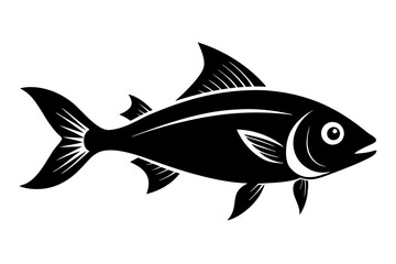 fish silhouette line art vector illustration with a white background