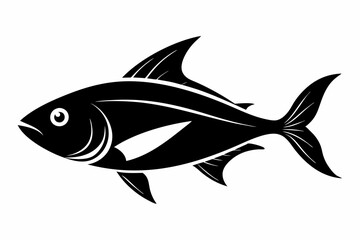 fish silhouette line art vector illustration with a white background
