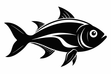 fish silhouette line art vector illustration with a white background